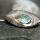 ANTIQUE STERLING SILVER ABALONE SHELL STICK PIN