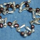 NINE WEST STERLING FAUX PEARL DANGLE DROP BRACELET