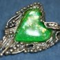 SILVER LUCITE CONFETTI ARTISAN HEART PENDANT