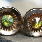 VINTAGE WATERMELON STONE MENS CUFF LINKS