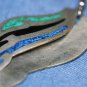 MEXICO ALPACA SILVER LAPIS TURQUOISE ENAMEL EARRINGS