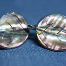 VINTAGE TAXCO MEXICO STERLING ABALONE SHELL  EARRINGS