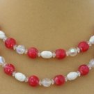VINTAGE AURORA BOREALIS LUCITE BEAD NECKLACE 2 STRANDS