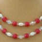 VINTAGE AURORA BOREALIS LUCITE BEAD NECKLACE 2 STRANDS