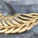 VINTAGE STERLING SILVER GOLD VERMEIL PLUME FEATHER PIN
