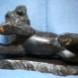 OLD ANTIQUE 1930's SOLID BRONZE TIGER FIGURINE