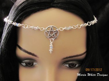 Crystal Pentgram Head Chain Headpiece