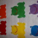 6 Piece Rainbow Frogs Felt Set