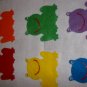 6 Piece Rainbow Frogs Felt Set