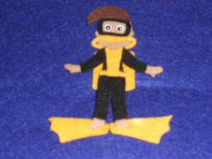 Scuba Diver Felt Board Person -add on