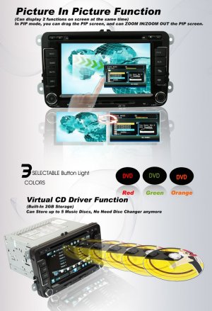 7" HD Car DVD Player GPS For VW Passat B6/Golf/Jetta/CC-181V
