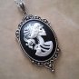 Gothic White Black Lolita Skeleton Cameo Necklace