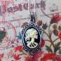 Lolita Skeleton Cameo Necklace - Small Gothic Ivory Zombie Lady