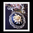 Victorian Ivory Rose Necklace - Silhouette Cameo
