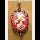 Gothic Skull Cameo Necklace - White Lolita Skeleton Pink Jewelry