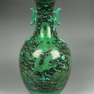 QING DYNASTY BLACK GROUND WITH GREEN Dragon VASE #P2499