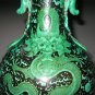 QING DYNASTY BLACK GROUND WITH GREEN Dragon VASE #P2499