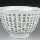 QING DYNASTY PORCELAIN CUP With Xinjing of Buddha #P2577