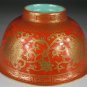 QING DYNASTY CORAL RED Ground PORCELAIN BOWL With Gild#P2569