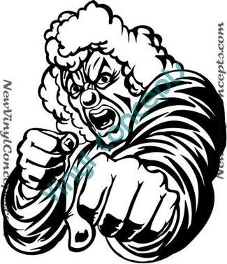Crazy Evil Clown Style #1 Decal Sticker