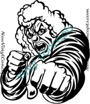 Crazy Evil Clown Style #1 Decal Sticker