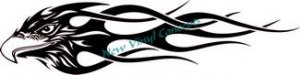 Flaming Eagle Tribal Style #1 Decal Sticker