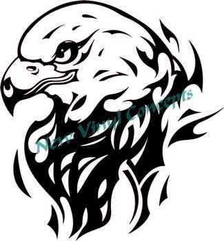 Flaming Eagle Tribal Style #5 Decal Sticker