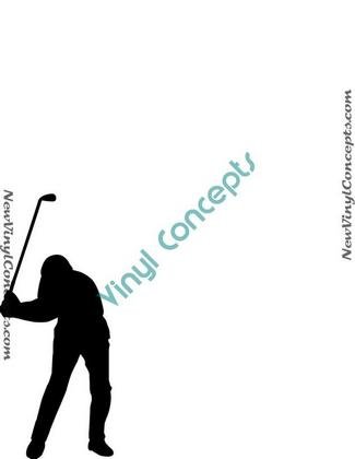 Golf Silhouette #7 Decal Sticker
