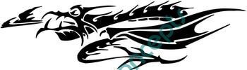 Dragon Horizontal Style#1 (Fantasy & Science Fiction) Decal Sticker