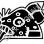 Ocelotl Jaguar Aztec Ancient Logo Symbol (Decal - Sticker)
