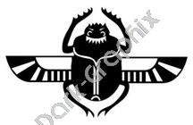 Flying scarab Egyptian Ancient Logo Symbol (Decal - Sticker)