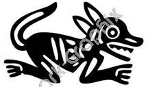 Dog Head Meso Deko Ancient Logo Symbol (Decal - Sticker)
