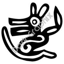 Dog Meso Deko Ancient Logo Symbol (Decal - Sticker)