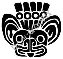 Jaguar Head Meso Deko Ancient Logo Symbol (Decal - Sticker)