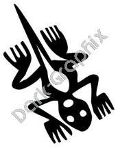 Lizard 2 Meso Deko Ancient Logo Symbol (Decal - Sticker)