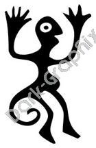 Monkey 3 Meso Deko Ancient Logo Symbol (Decal - Sticker)