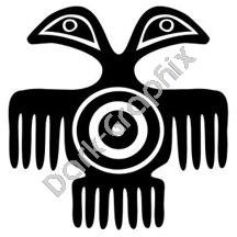 Two Headed Bird Meso Deko Ancient Logo Symbol (Decal - Sticker)