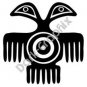 Two Headed Bird Meso Deko Ancient Logo Symbol (Decal - Sticker)