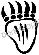Bear Paw Native American Ancient Logo Symbol (Decal - Sticker)
