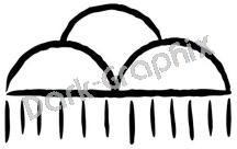 Rain Cloud Native American Ancient Logo Symbol (Decal - Sticker)