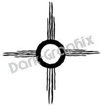 Sun Native American Ancient Logo Symbol (Decal - Sticker)