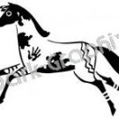 War Pony Native American Ancient Logo Symbol (Decal - Sticker)