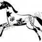 War Pony Native American Ancient Logo Symbol (Decal - Sticker)