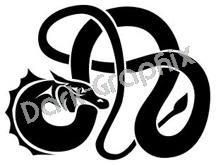 Dragon 2 Fantasy Logo Symbol (Decal - Sticker)