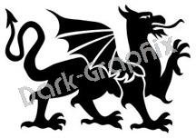 Dragon 3 Fantasy Logo Symbol (Decal - Sticker)