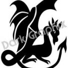 Dragon 4 Fantasy Logo Symbol (Decal - Sticker)