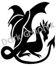 Dragon 4 Fantasy Logo Symbol (Decal - Sticker)
