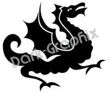 Dragon 9 Fantasy Logo Symbol (Decal - Sticker)