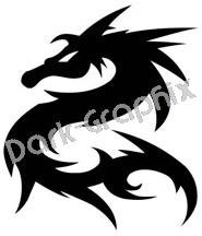 Dragon 10 Fantasy Logo Symbol (Decal - Sticker)
