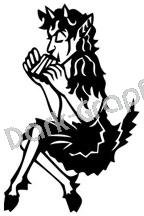 Satyr Mythical Fantasy Logo Symbol (Decal - Sticker)